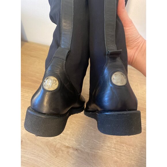 Donald J. Pliner Black Leather & Elastic Knee-High Boots Size 7M - Picture 5 of 8